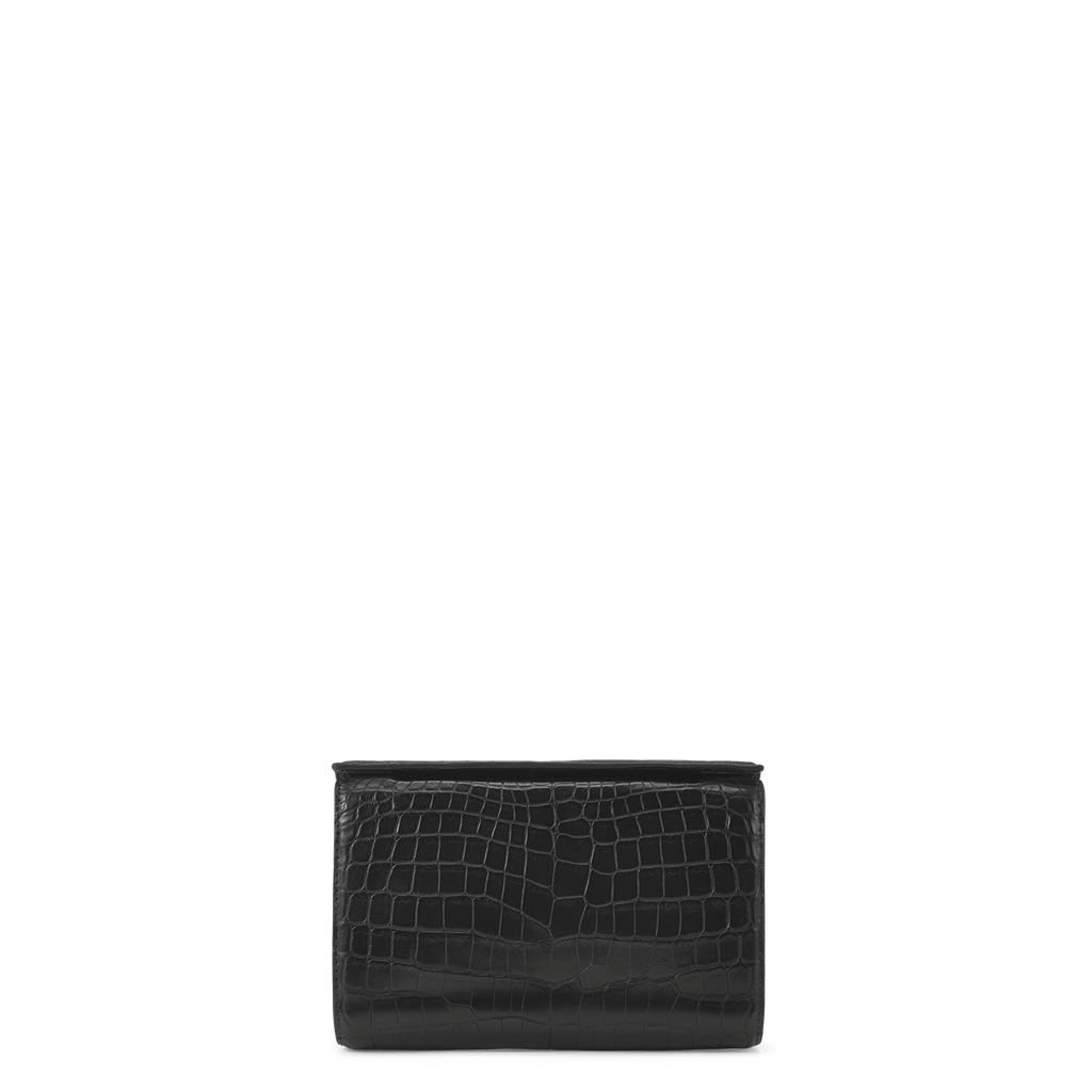 Snap Clutch - Onyx Crocodile