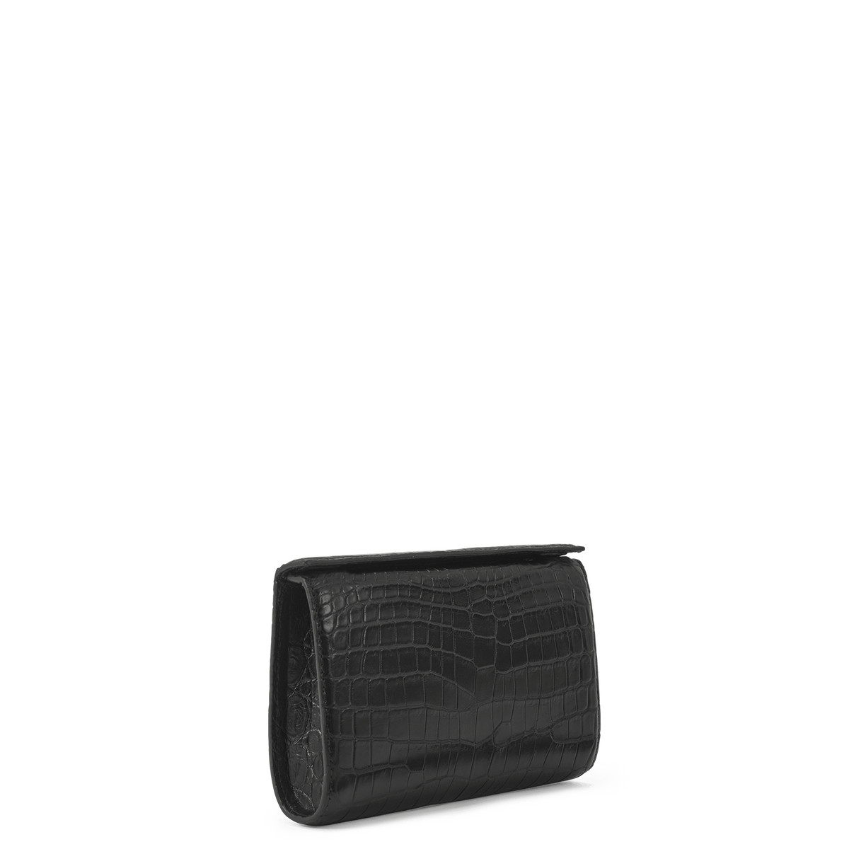 Snap Clutch - Onyx Crocodile