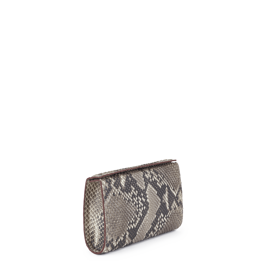 Snap Clutch - Natural Python