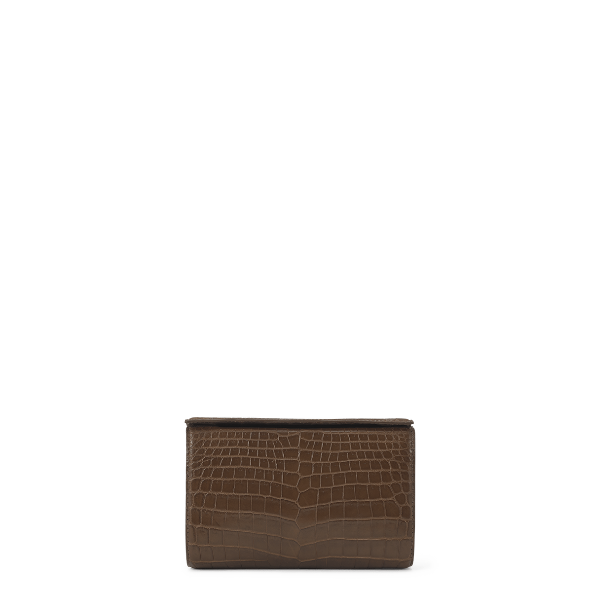Snap Clutch - Tobacco Crocodile