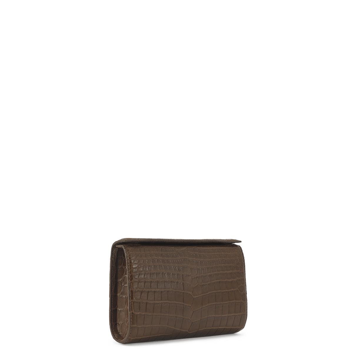 Snap Clutch - Tobacco Crocodile