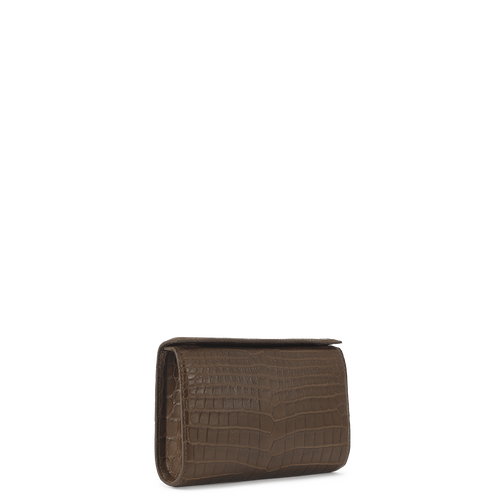 Snap Clutch - Tobacco Crocodile
