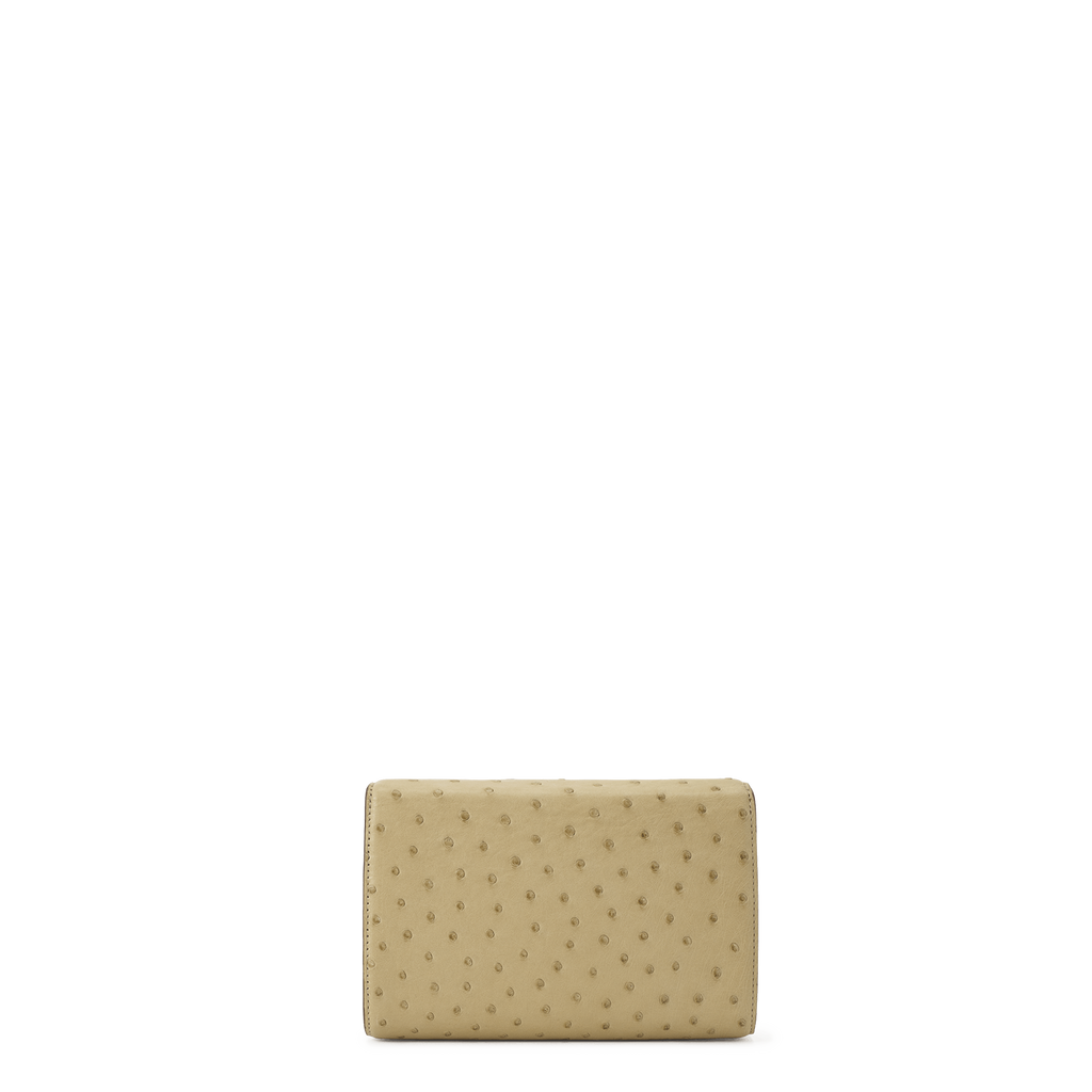 Snap Clutch - Wheat Ostrich