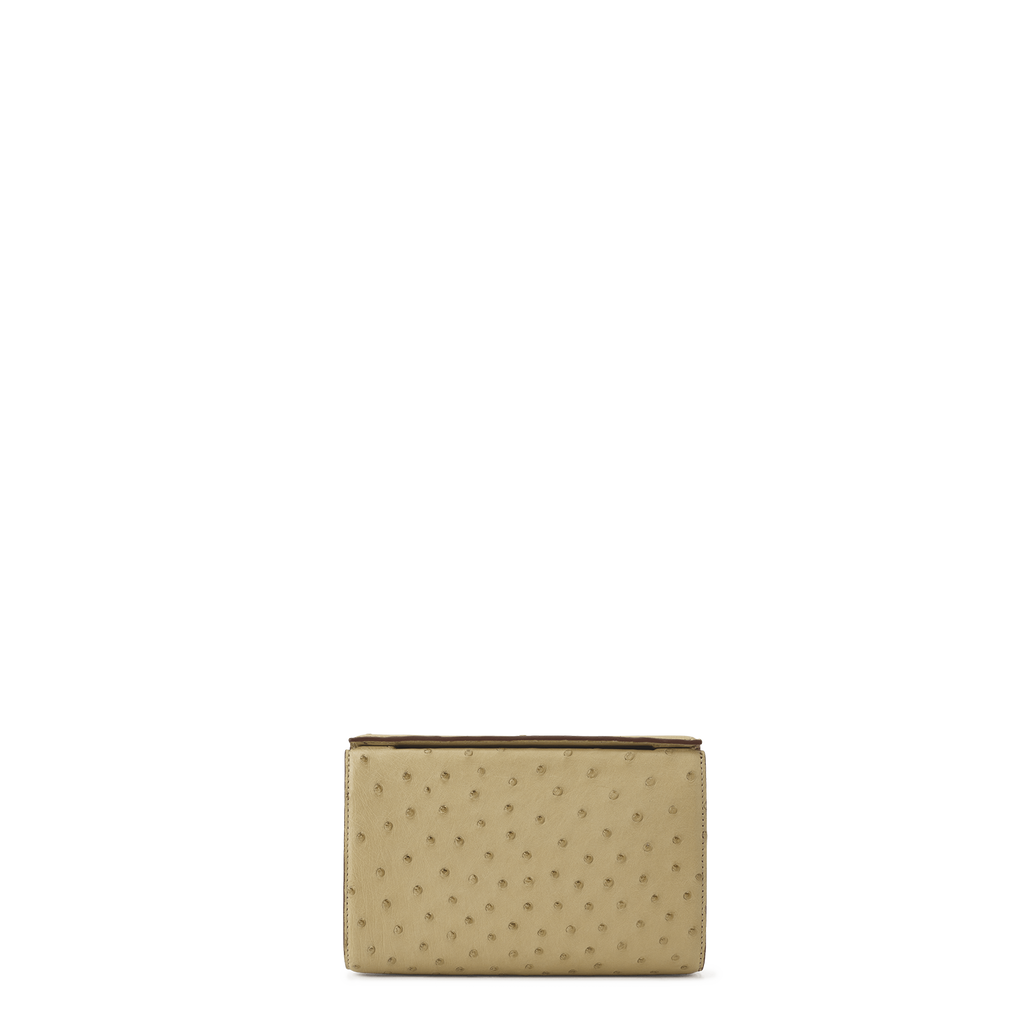 Snap Clutch - Wheat Ostrich