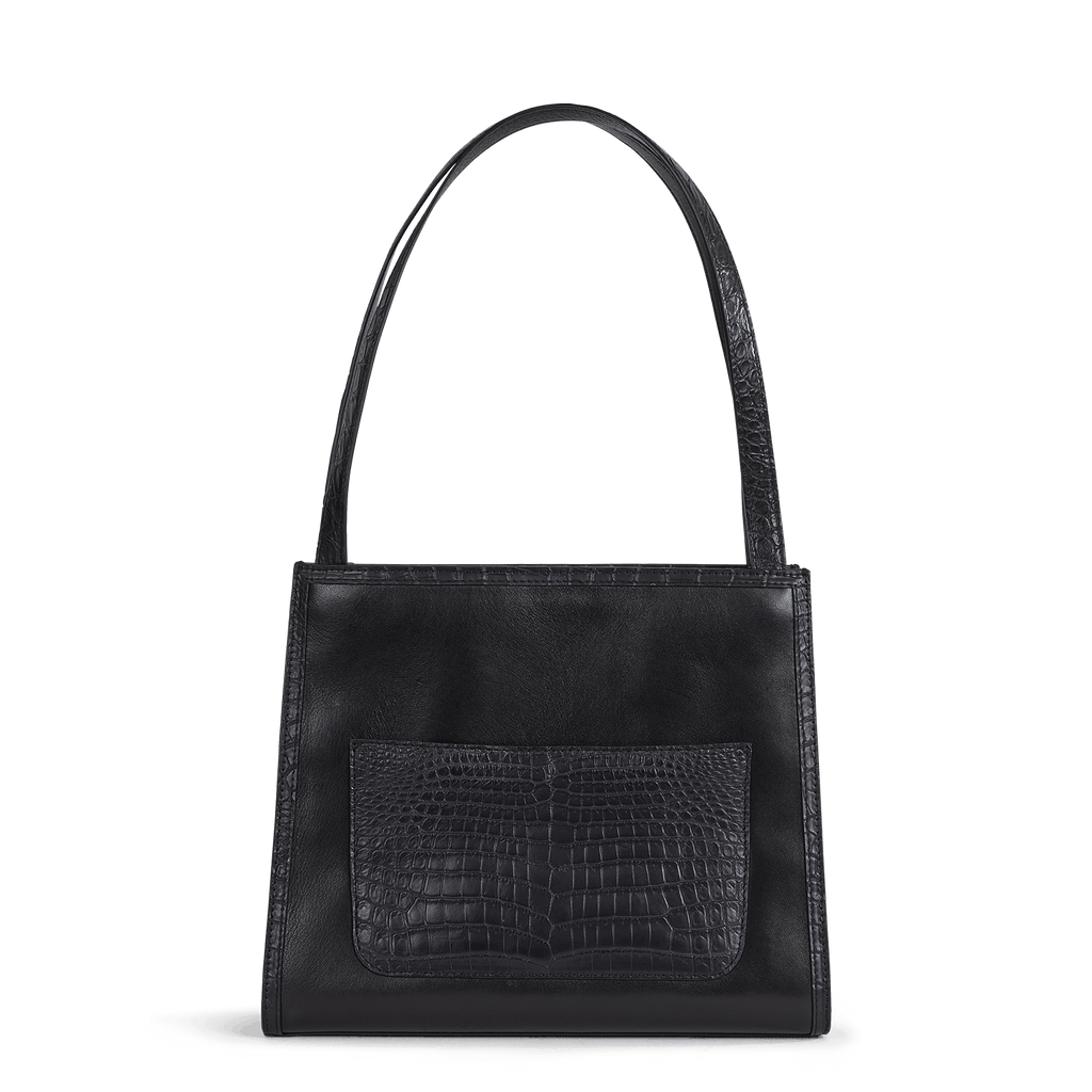 The Sutton – Black Leather & Onyx Crocodile