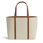 XL Tote – Canvas & Cognac Crocodile