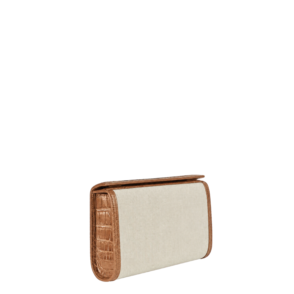 XL Snap - Canvas and Cognac Crocodile