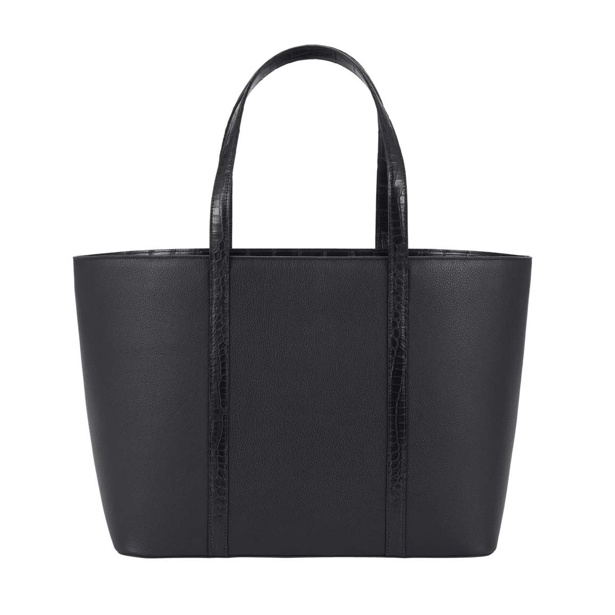 XL Tote - Black Leather and Black Crocodile