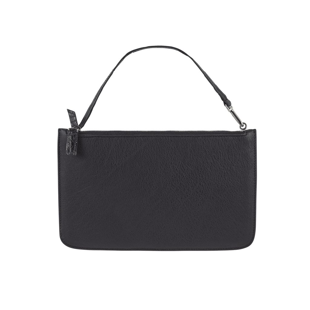 XL Tote - Black Leather and Black Crocodile