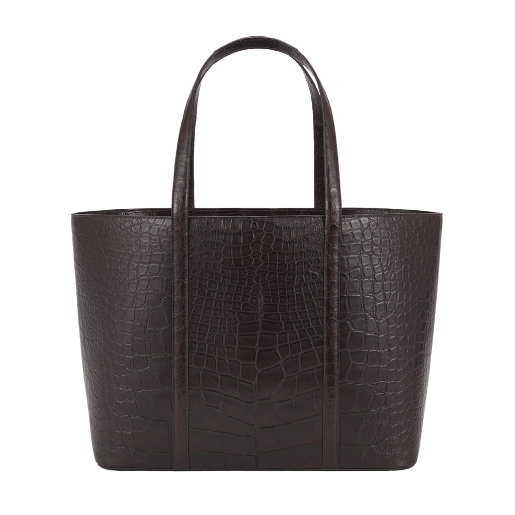 XL Tote - Tobacco Crocodile