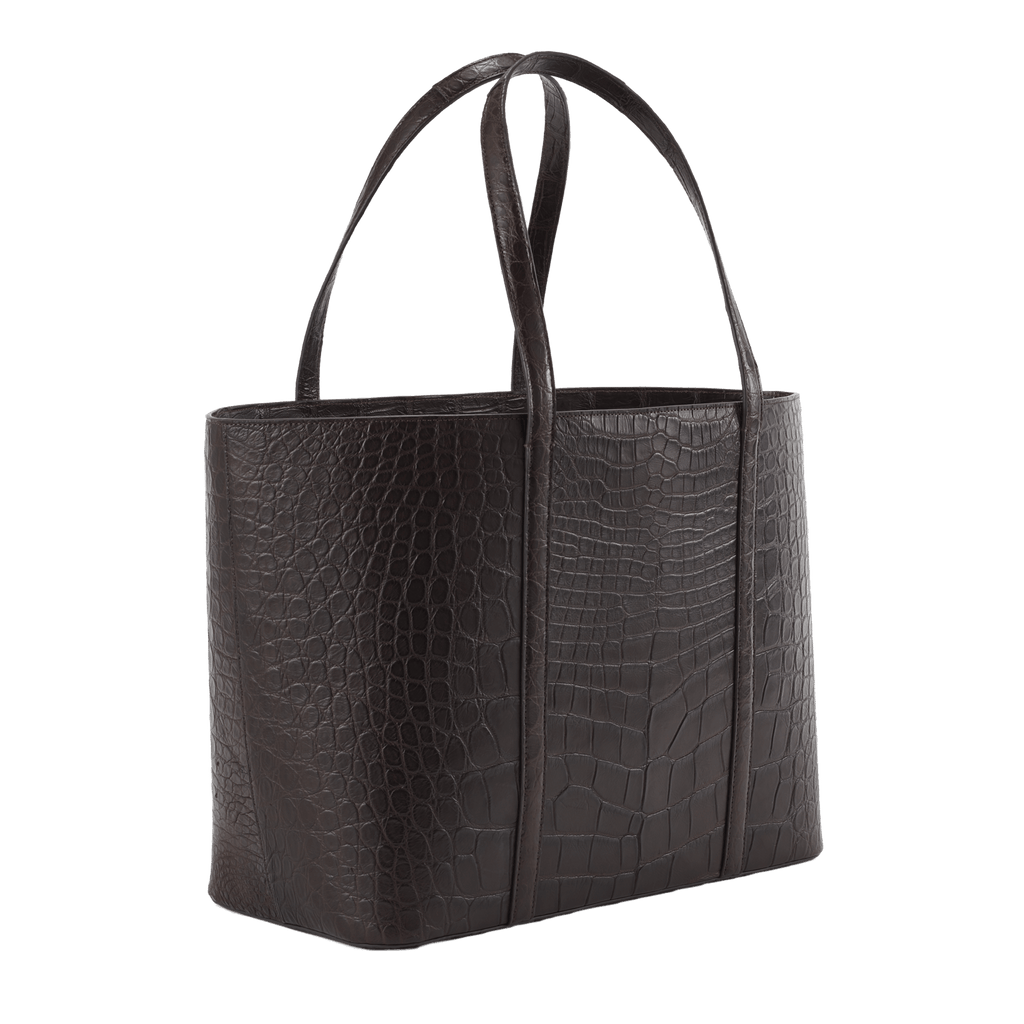 XL Tote - Tobacco Crocodile