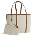 XL Tote – Canvas & Cognac Crocodile