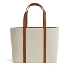 XL Tote – Canvas & Cognac Crocodile