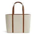 XL Tote – Canvas & Cognac Crocodile