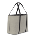 XL Tote – Canvas & Black Crocodile