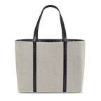 XL Tote – Canvas & Black Crocodile