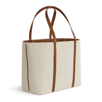 XL Tote – Canvas & Cognac Crocodile