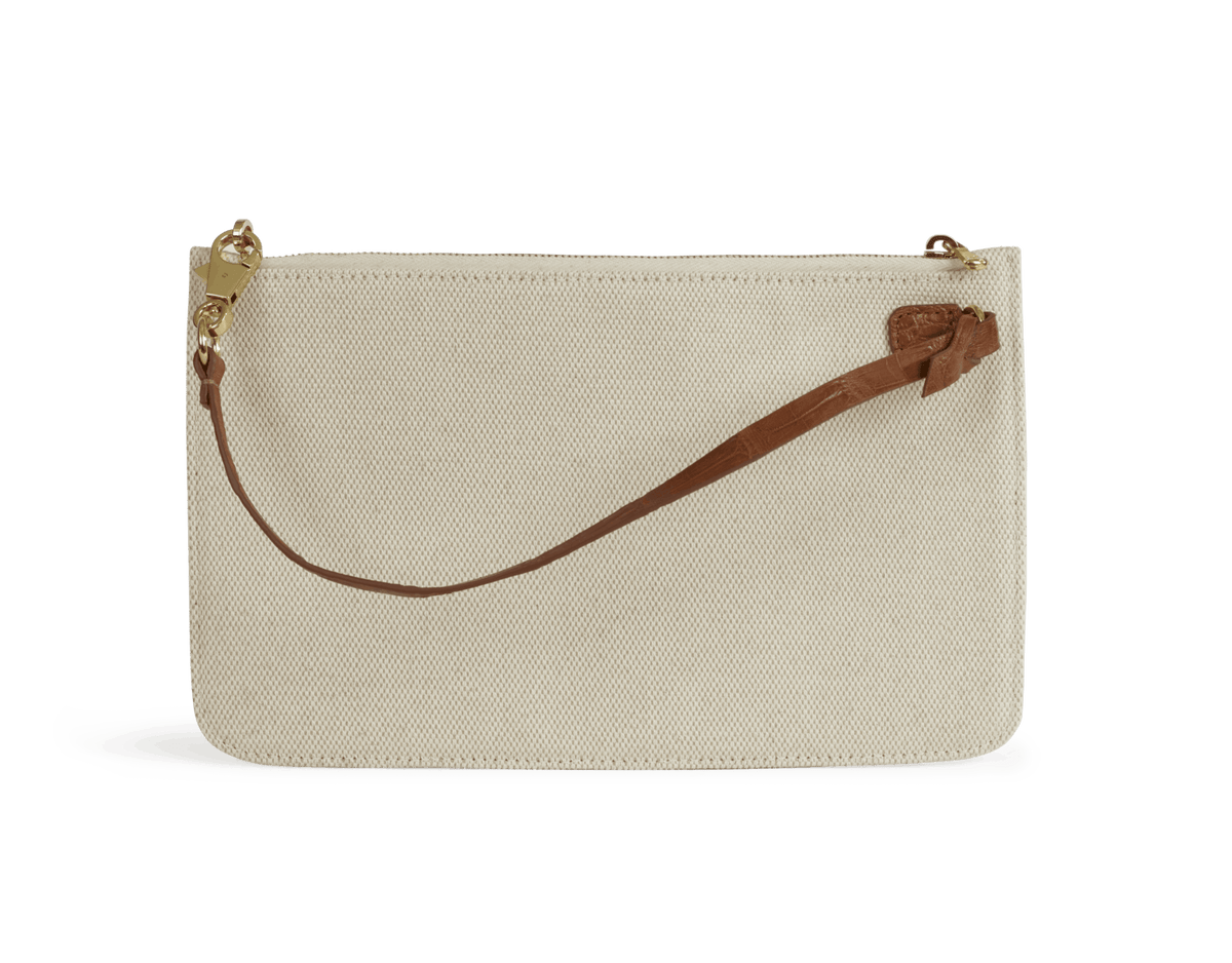 XL Tote – Canvas & Cognac Crocodile