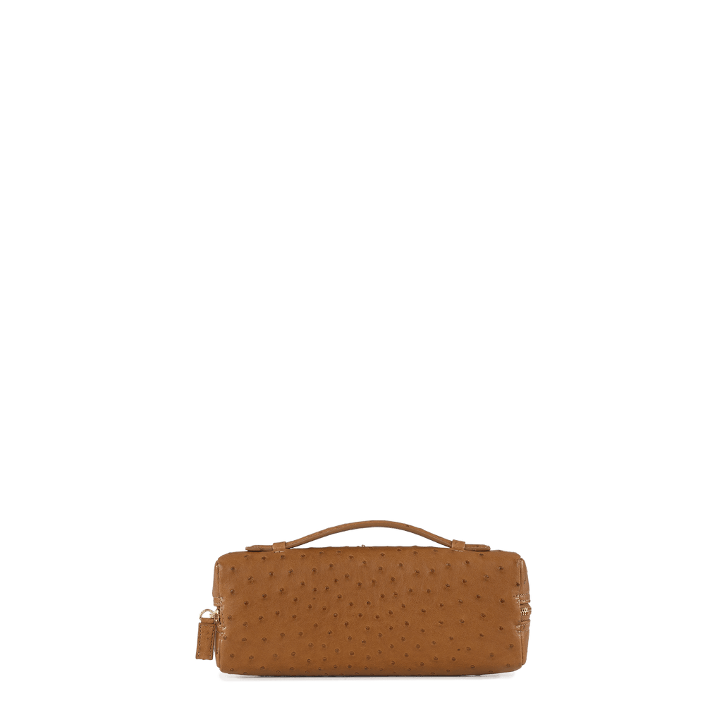 Zipper Pochette – Cognac Ostrich