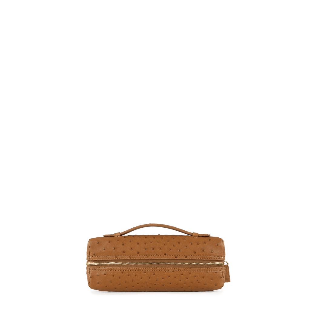 Zipper Pochette – Cognac Ostrich