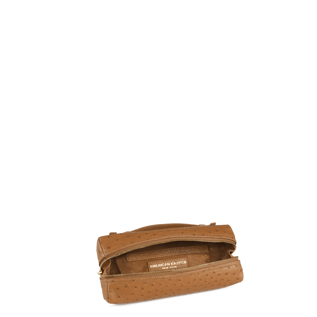 Zipper Pochette – Cognac Ostrich