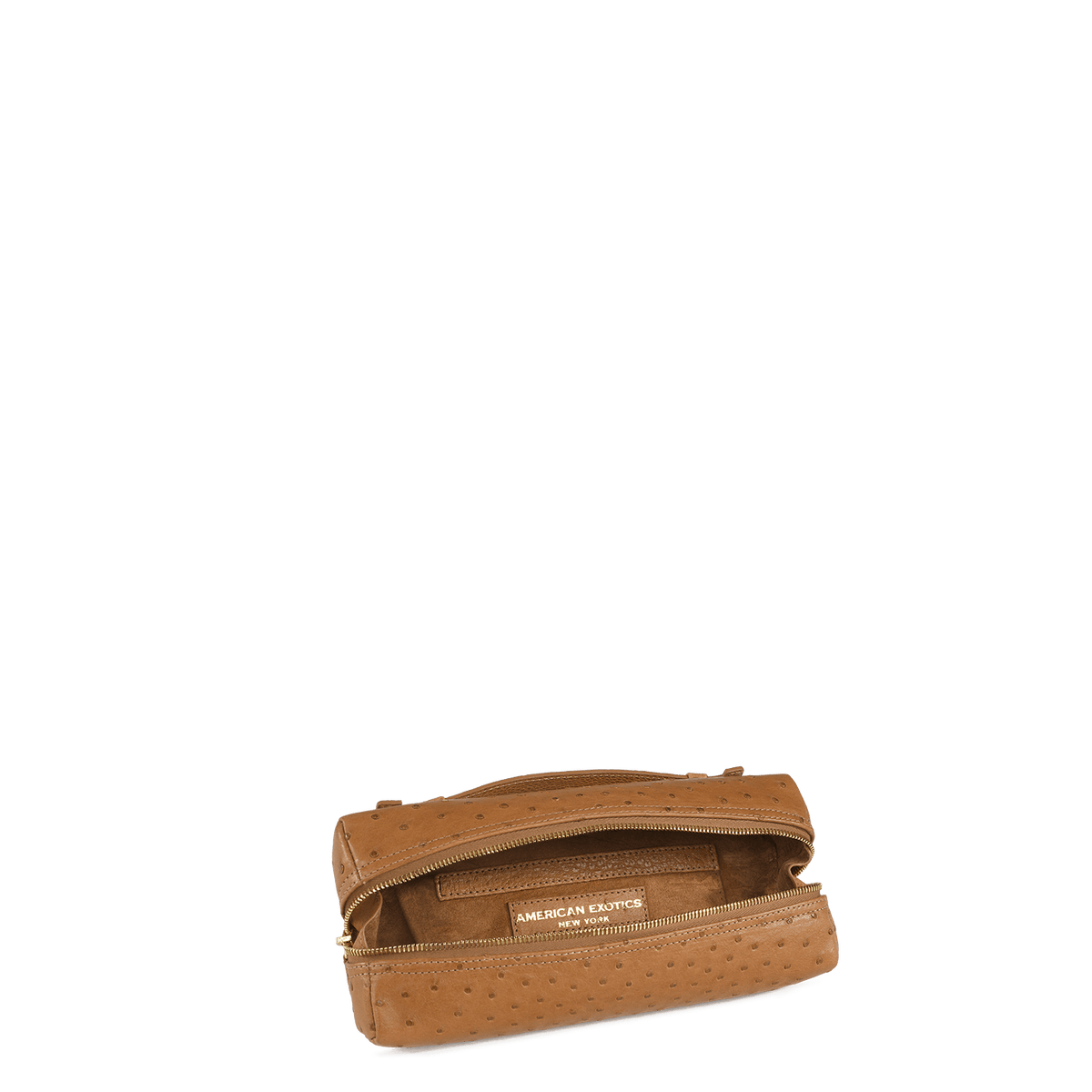 Zipper Pochette – Cognac Ostrich