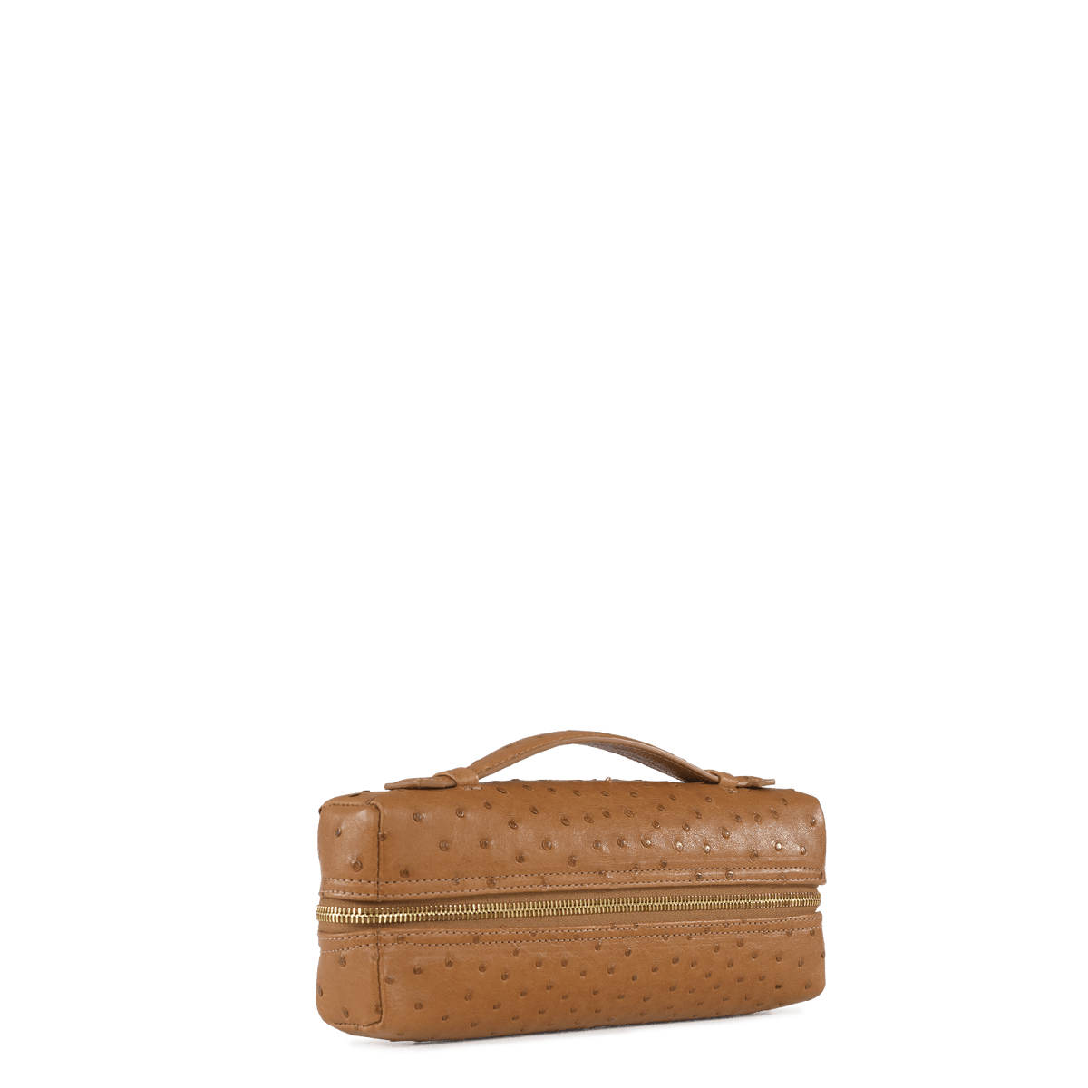 Zipper Pochette – Cognac Ostrich