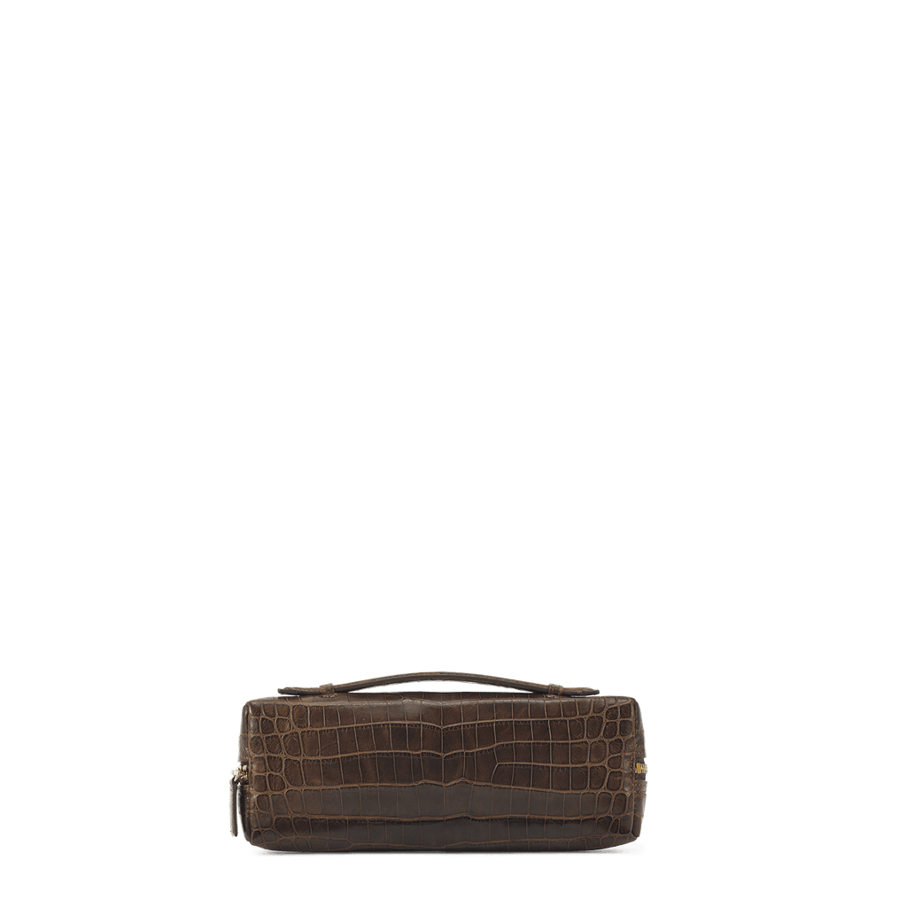 Zipper Pochette - Tobacco Crocodile