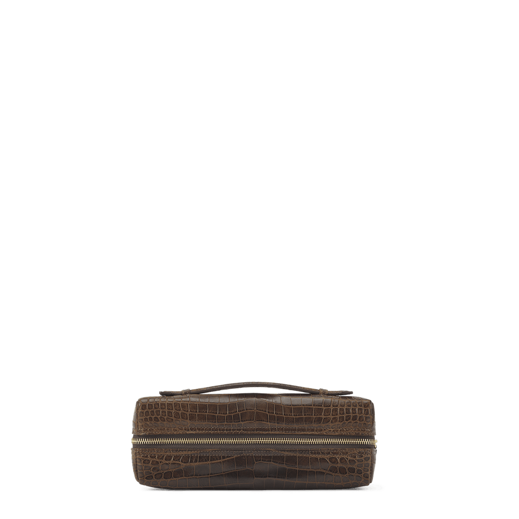 Zipper Pochette - Tobacco Crocodile