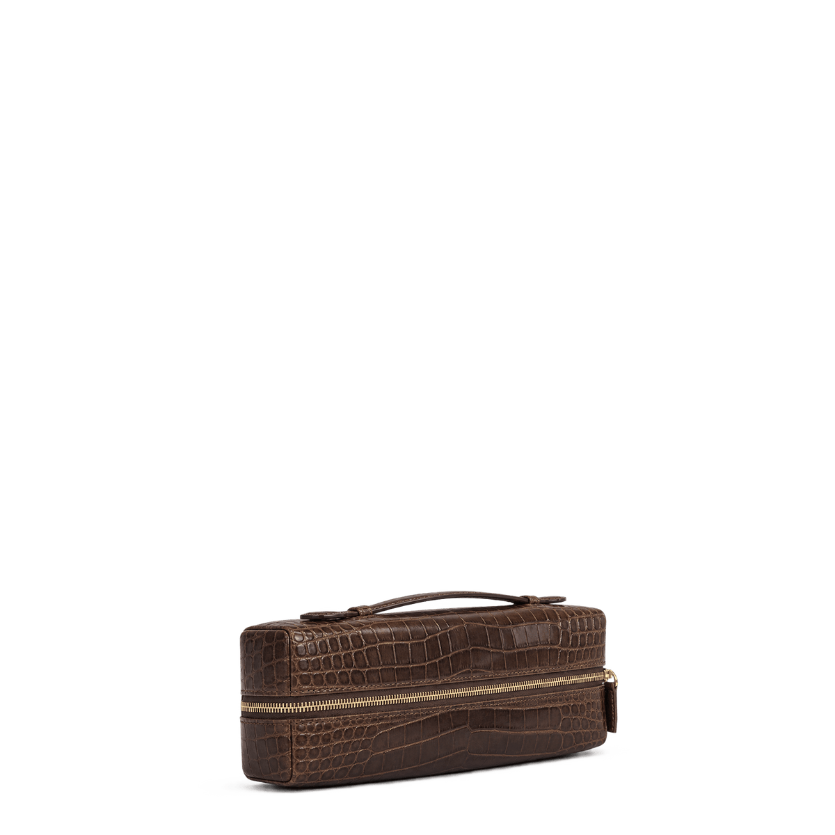 Zipper Pochette - Tobacco Crocodile